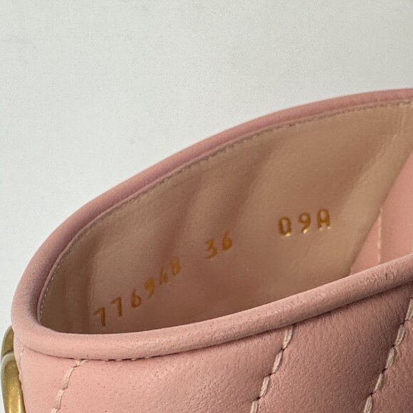 Gucci Marmont GG Padded Chevron Matelasse Leather Thong Flat Sandals Shoes - Picture 14 of 16